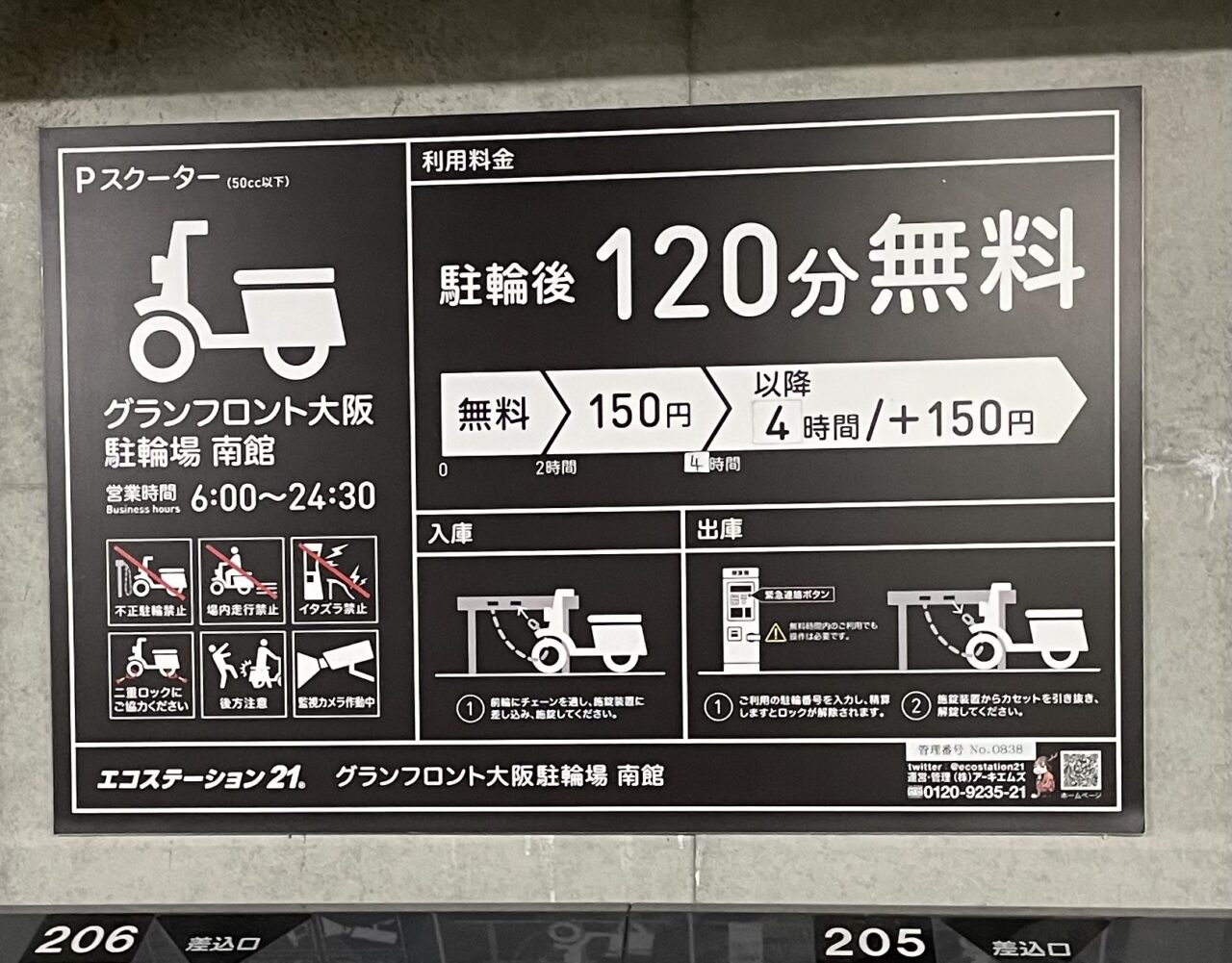 グランフロント南館料金表2