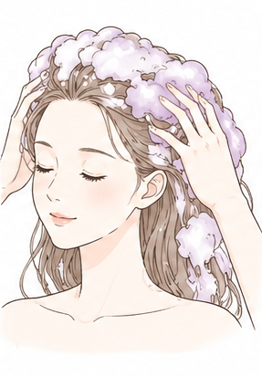モコモコの泡をのせたまま顔を洗っている間に、あっという間にケアが完了